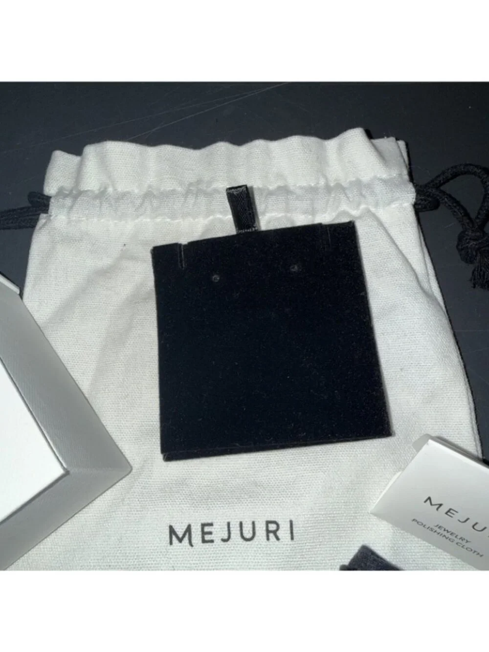 Mejuri Packaging Drawstring Bag Box for Necklace Earrings Accessories Bundle